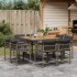 Set comedor jardín 9 pzas y cojines ratán sintético