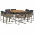 Set comedor jardín 9 pzas y cojines ratán sintético