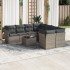 Set de muebles de jardín 9 pzas y cojines ratán sintético