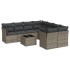 Set de muebles de jardín 9 pzas y cojines ratán sintético