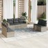 Set de sofás de jardín 7 pzas con cojines ratán PE gris