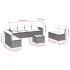 Set de muebles de jardín 9 pzas y cojines ratán sintético