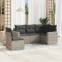 Set de sofás jardín y cojines 5 pzas ratán sintético gris