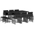 Set de comedor jardín 11 pzas con cojines ratán sintético