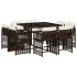 Set comedor para jardín 9 pzas y cojines ratán sintético
