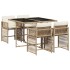 Set comedor de jardín 5 pzas con cojines ratán sintético