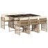 Set comedor de jardín 7 pzas con cojines ratán sintético