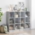 Estantería con puertas madera de ingeniería gris 136x37x109