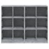 Estantería con puertas madera de ingeniería gris 136x37x109