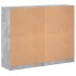 Estantería con puertas madera de ingeniería gris 136x37x109