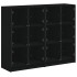 Estantería con puertas madera de ingeniería negro 136x37x109
