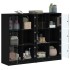 Estantería con puertas madera de ingeniería negro 136x37x109