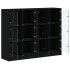 Estantería con puertas madera de ingeniería negro 136x37x109