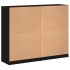 Estantería con puertas madera de ingeniería negro 136x37x109