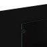 Estantería con puertas madera de ingeniería negro 136x37x109