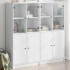 Estantería con puertas madera de ingeniería negro 136x37x142