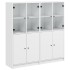 Estantería con puertas madera de ingeniería negro 136x37x142