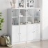 Estantería con puertas madera de ingeniería negro 136x37x142