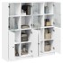 Estantería con puertas madera de ingeniería negro 136x37x142