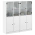 Estantería con puertas madera de ingeniería negro 136x37x142
