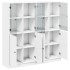 Estantería con puertas madera de ingeniería negro 136x37x142