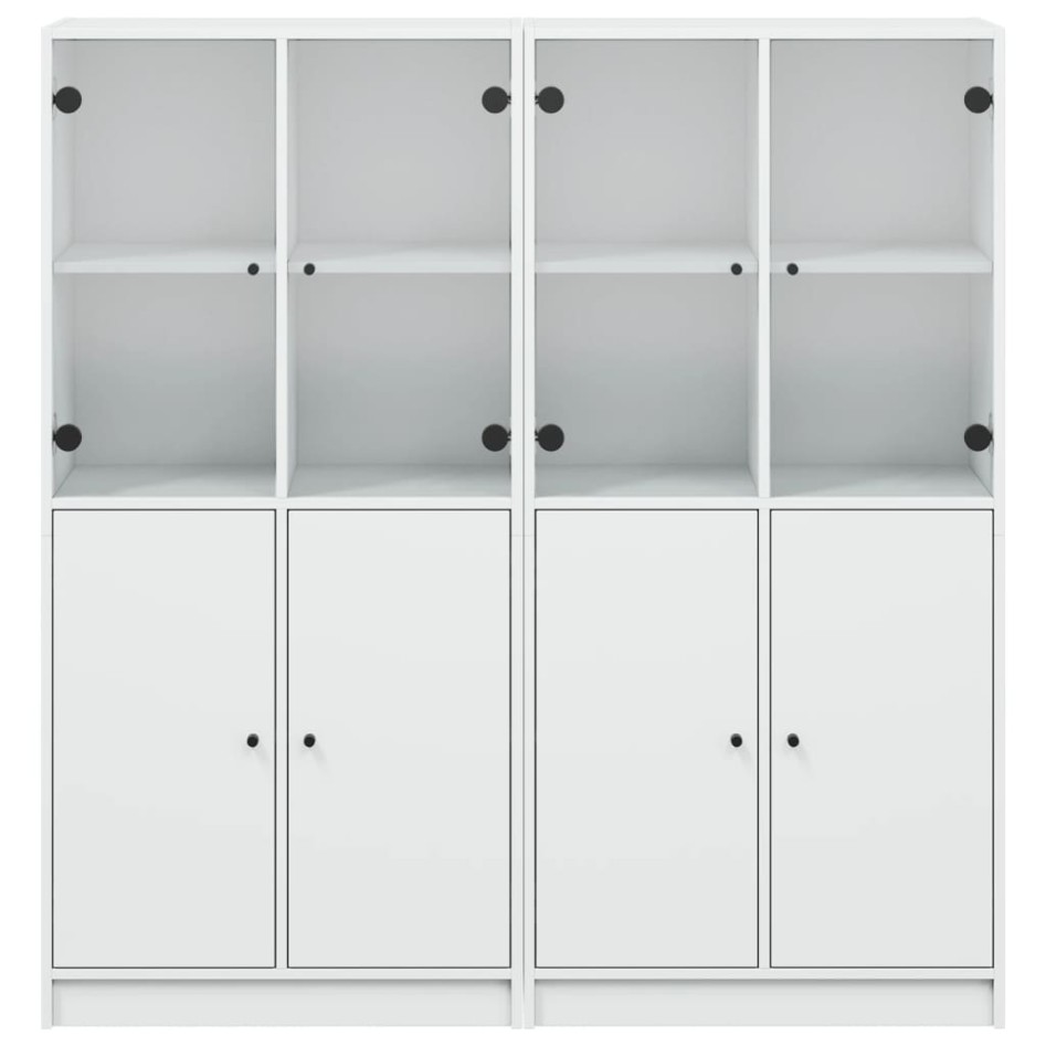 Estantería con puertas madera de ingeniería negro 136x37x142