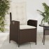 Sillones reclinables jardín con cojines marrones 2 uds ratán