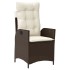 Sillones reclinables jardín con cojines marrones 2 uds ratán