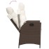 Sillones reclinables jardín con cojines marrones 2 uds ratán