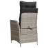 Sillones reclinables de jardín con cojines gris 2 uds ratán