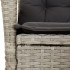 Sillones reclinables de jardín con cojines gris 2 uds ratán