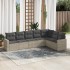 Set de sofás de jardín 7 pzas con cojines ratán PE gris