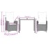 Set comedor de jardín 3 piezas con cojines ratán sintético