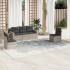 Set de sofás jardín y cojines 5 pzas ratán sintético gris