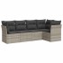 Set de sofás jardín y cojines 5 pzas ratán sintético gris