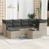 Set de sofás de jardín 7 pzas con cojines ratán PE gris