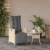 Sillón reclinable de jardín con reposapiés ratán PE beige