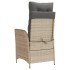 Sillón reclinable de jardín con reposapiés ratán PE beige
