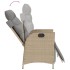 Sillón reclinable de jardín con reposapiés ratán PE beige