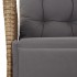 Sillón reclinable de jardín con reposapiés ratán PE beige