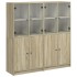 Estantería con puertas madera roble Sonoma 136x37x142