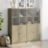 Estantería con puertas madera roble Sonoma 136x37x142