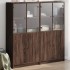 Estantería con puertas madera marrón roble 136x37x142