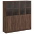 Estantería con puertas madera marrón roble 136x37x142