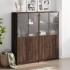 Estantería con puertas madera marrón roble 136x37x142