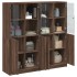 Estantería con puertas madera marrón roble 136x37x142