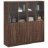 Estantería con puertas madera marrón roble 136x37x142