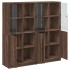 Estantería con puertas madera marrón roble 136x37x142