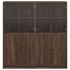 Estantería con puertas madera marrón roble 136x37x142