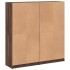 Estantería con puertas madera marrón roble 136x37x142